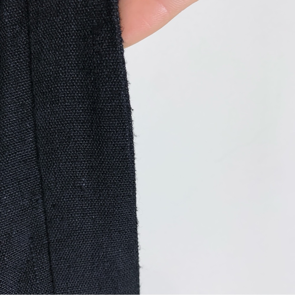 NEW Doen Peninsula Pinafore Dress (Sz L) Silk Linen Ruffle Apron Bib Maxi Black - Picture 7 of 16